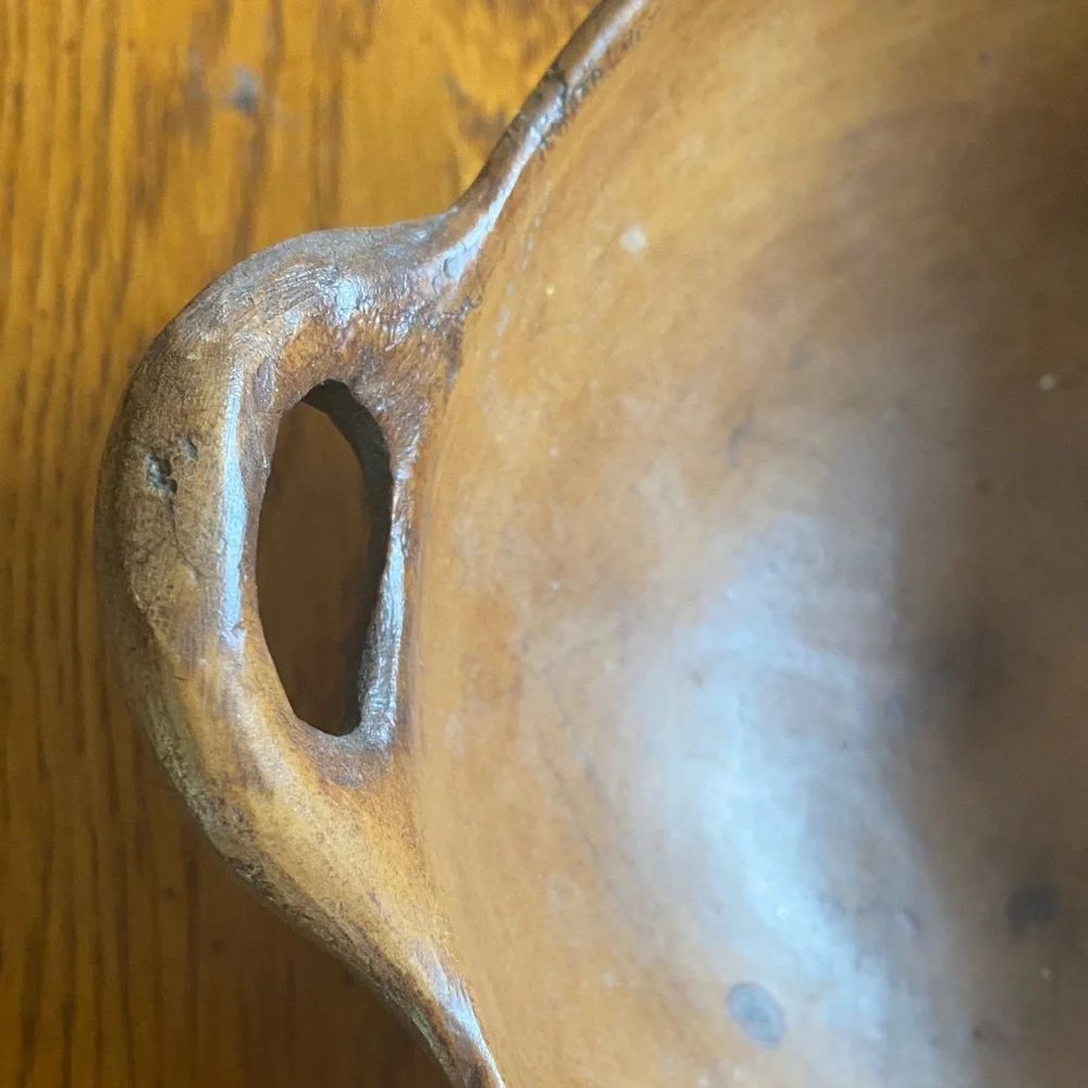 Rustic Brown Two-Handled Serving Bowl
